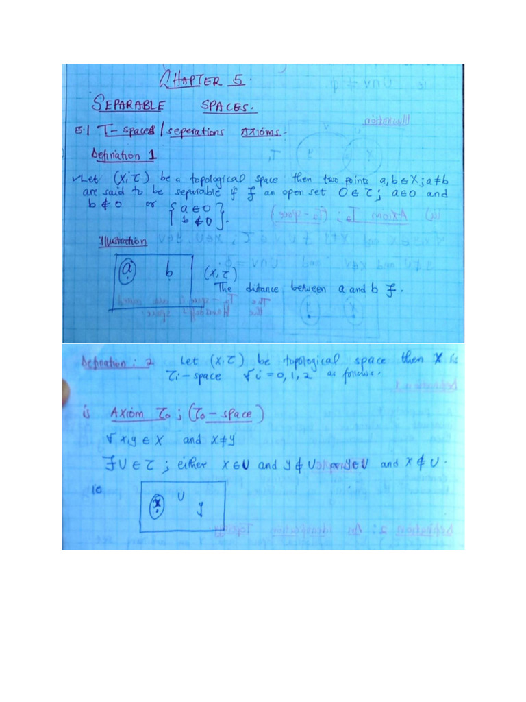 MATH 401@Chapter on Separable or T-Spaces, Regular and Normal Spaces | PDF
