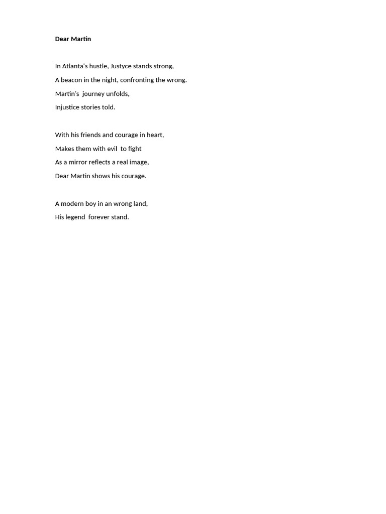 Poem Dear Martin_version3 | PDF