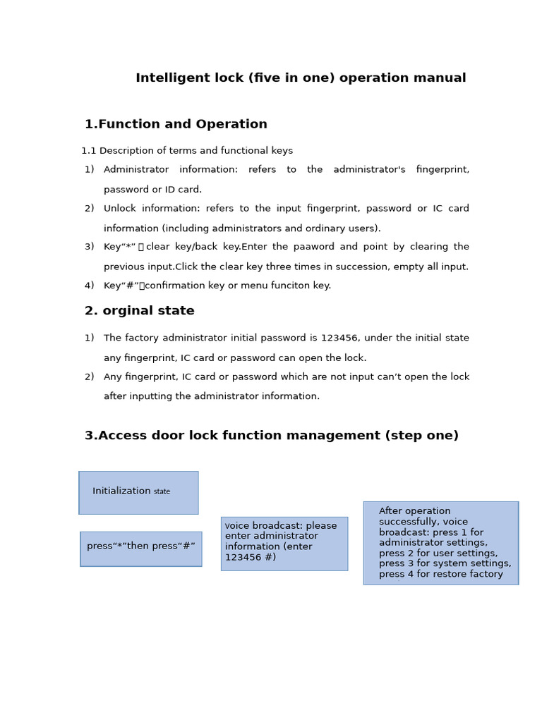 Intelligent Lock (Five in One) Operation Manual-V2 | PDF | Mobile App ...