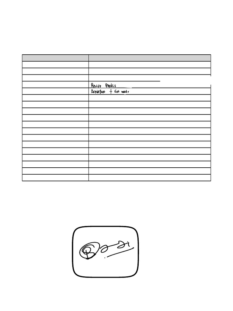 Weekly PCB Study Timetable | PDF