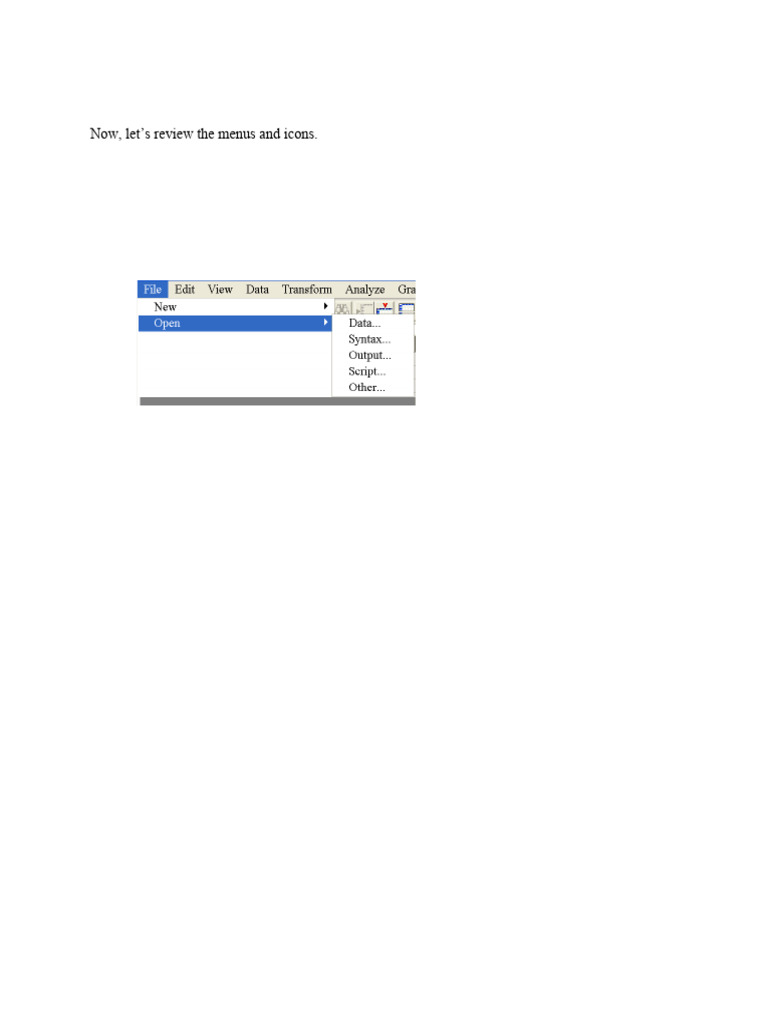 1.3. The Menus and Their Use | PDF | Spss | Menu (Computing)