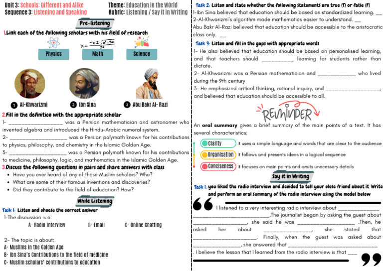 14.listening and Speaking Worksheet | PDF