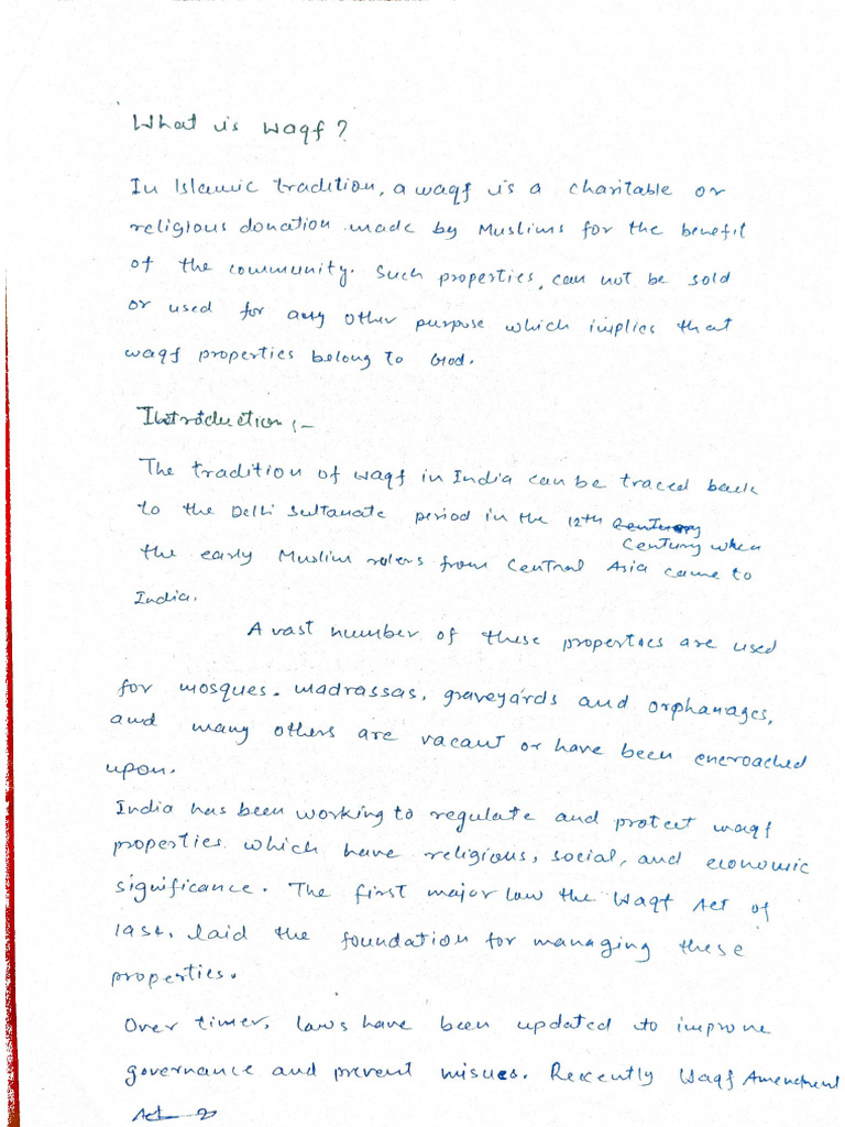 project on waqf in Muslim law | PDF