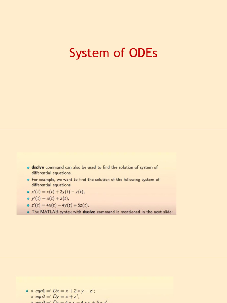 System of ODEs (1) | PDF