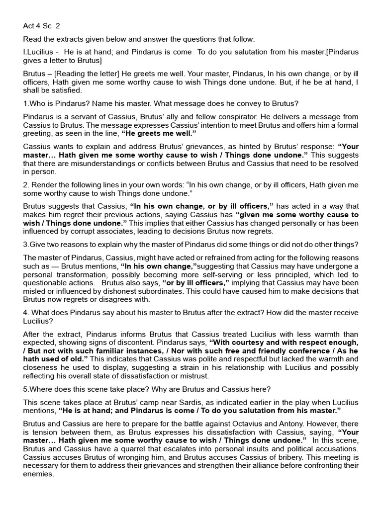 Julius Caesar Act 4 SC 2 03 | PDF