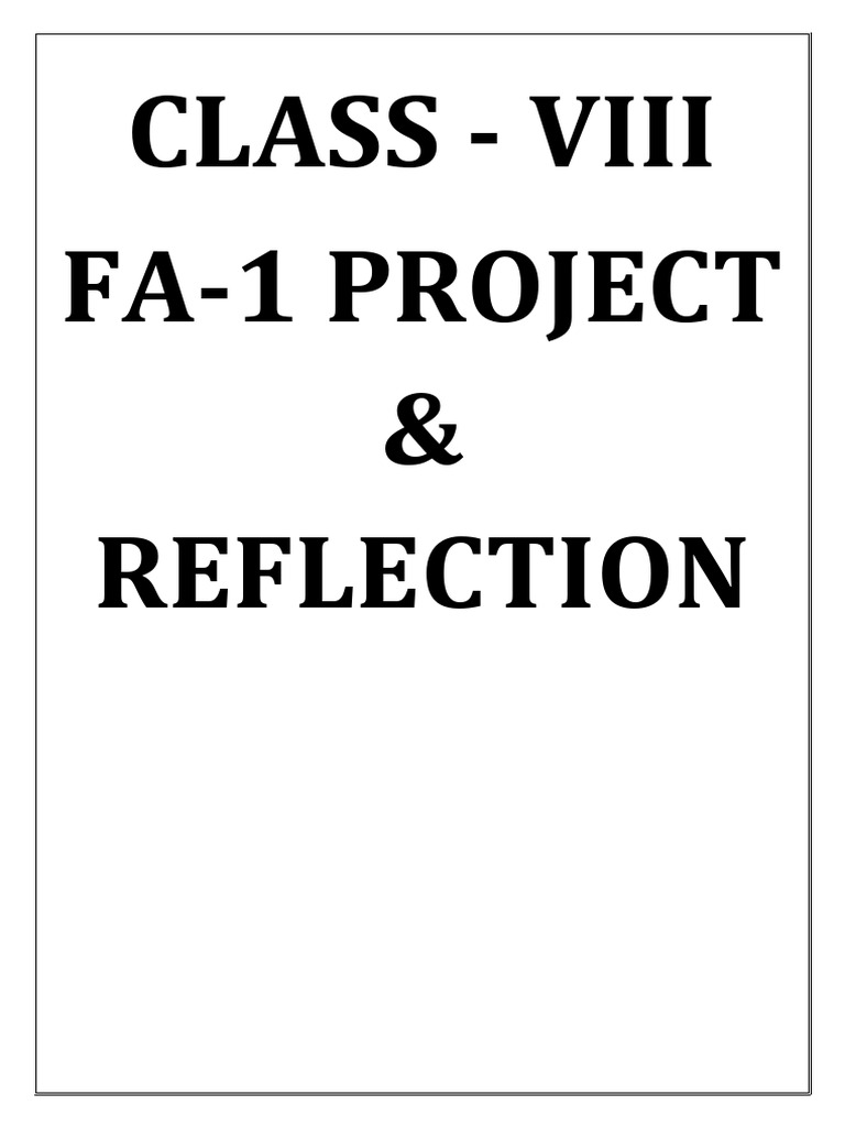 8 CLASS-FA-1 ALL SUBJECTS PROJECT WORK 2023 | PDF