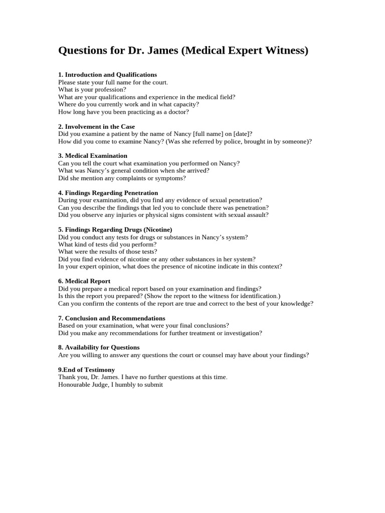 Dr. James Questions | PDF