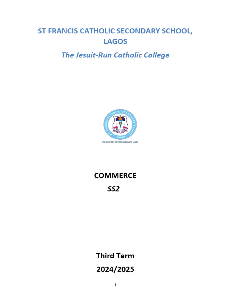 Third Term Commerce Note - SS 2 | PDF | Money Market | Stocks