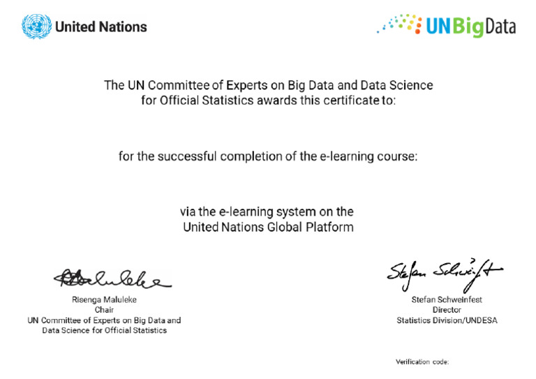 Certificate for Intoduction to Big Data Course (1) | PDF