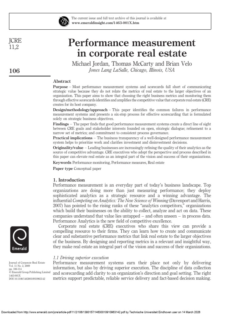 Performance Measurement in CRE | PDF