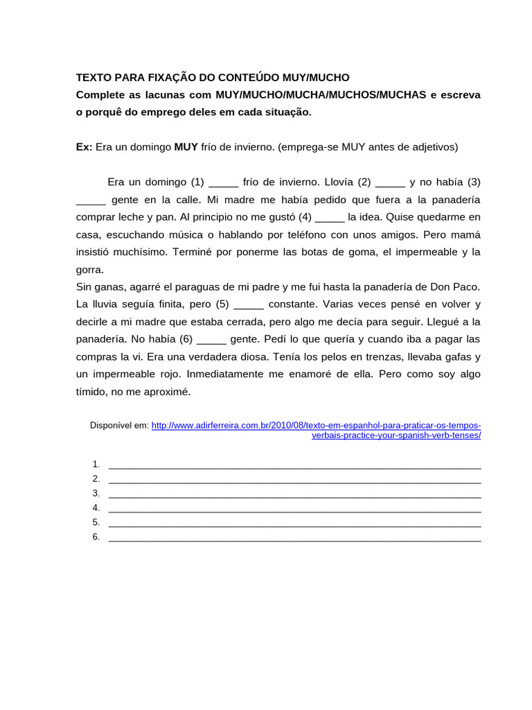 TEXTO para Muy y Mucho | PDF