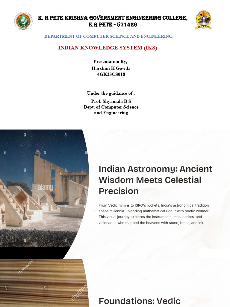 Harshini (4GK23CS018) Indian Astronomy | PDF | Astronomy