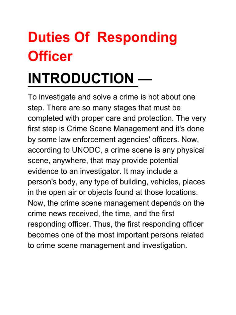 Duties of Responding Officer (2) | PDF