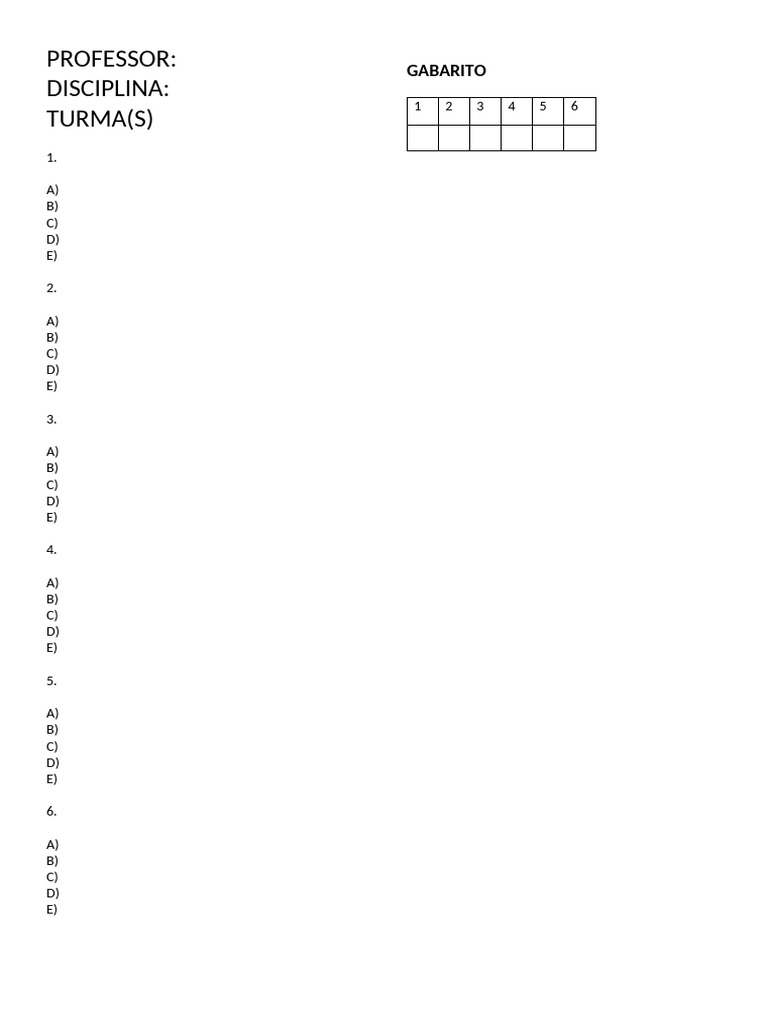 Modelo de Provas IV Unidade1 | PDF