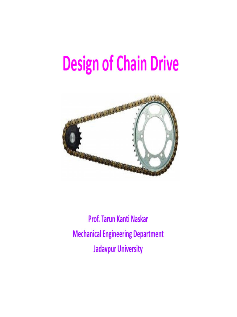 Design of Chain Drive I | PDF | Mechanics | Manufactured Goods