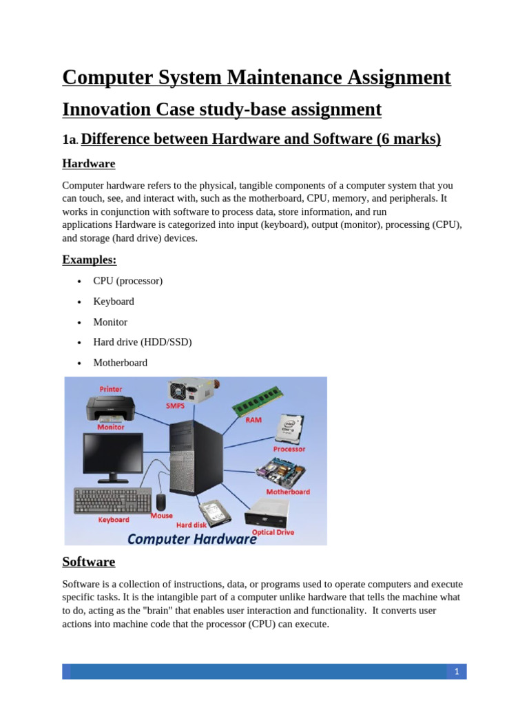 Computer System Maintenance Assignment | PDF