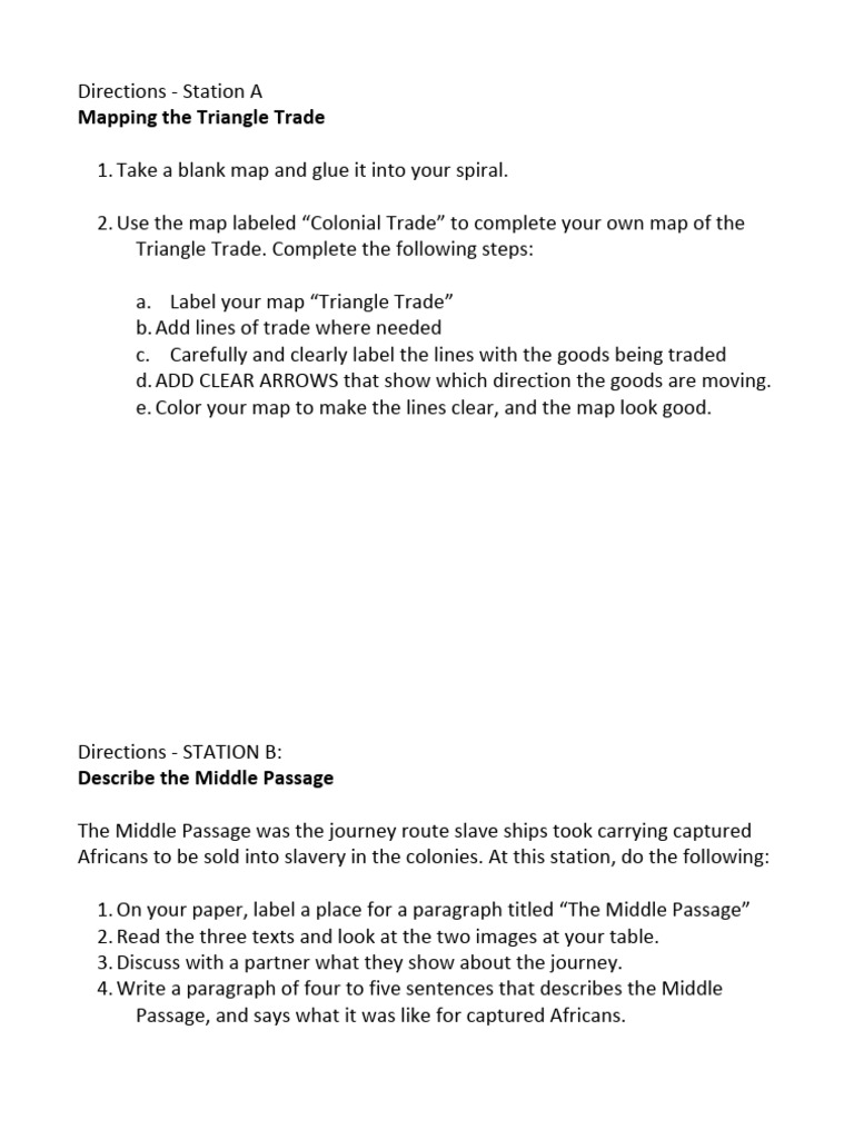 Slave Trade and Middle Passage Primary Source Stations | PDF