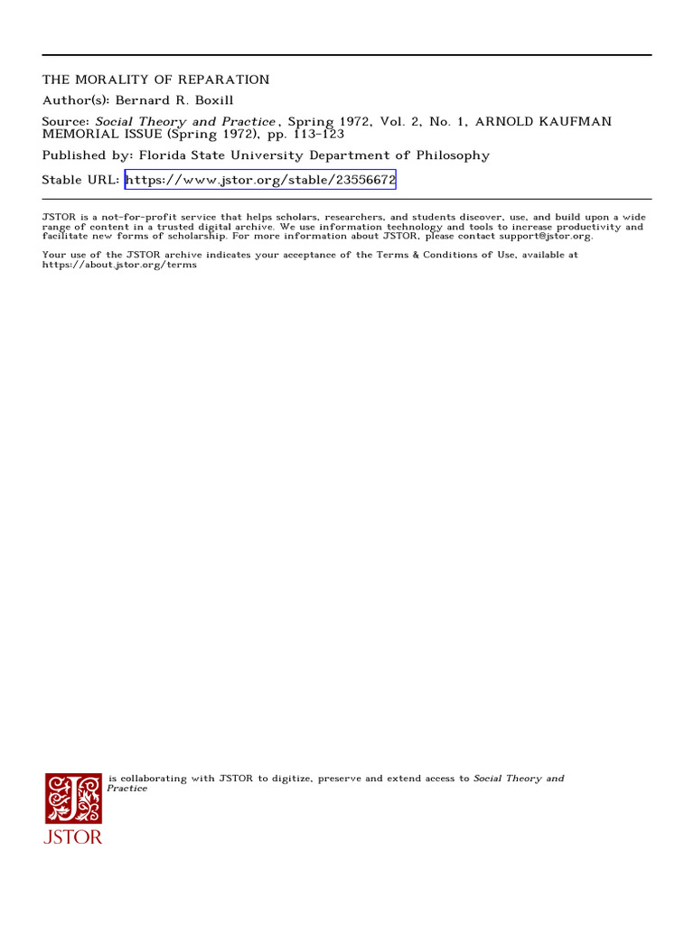 Boxill MORALITYREPARATION 1972 | PDF