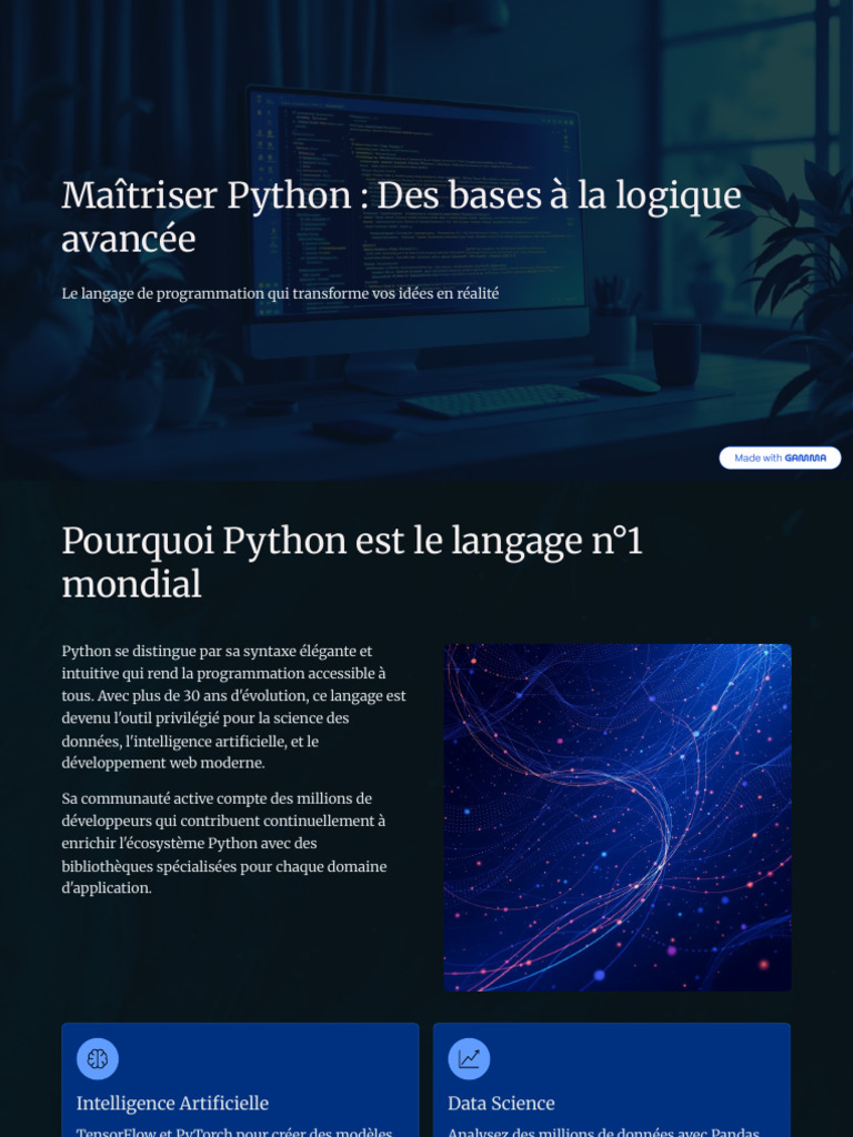 Maitriser Python Des Bases A La Logique Avancee | PDF