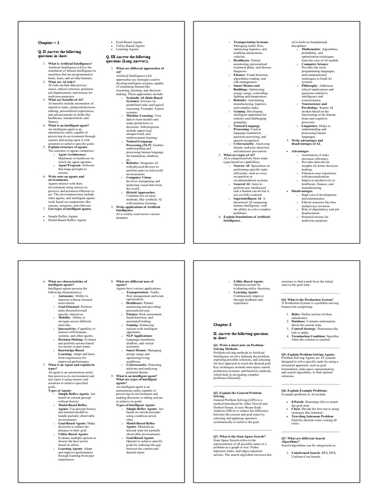 Q. II Answer The Following Questions in Short. Q. III Answer The ...