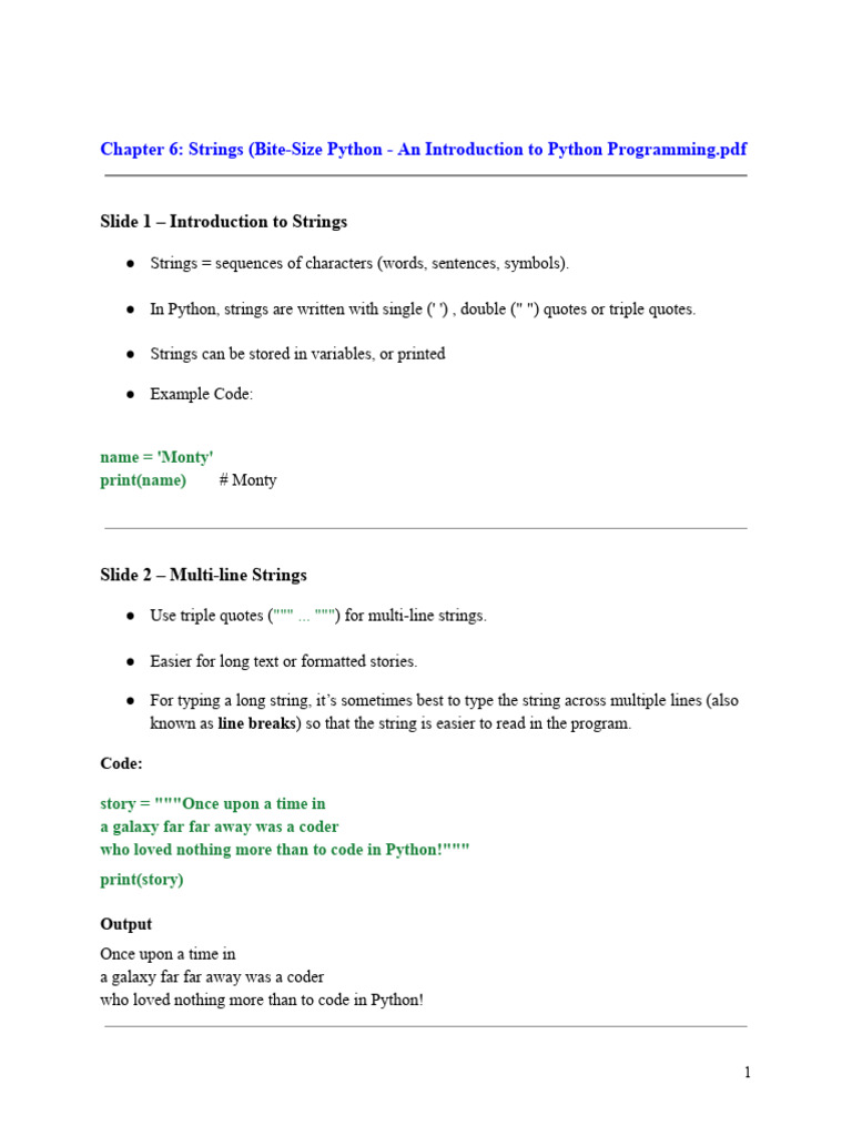 Chapter 6 - Strings | PDF | String (Computer Science) | Letter Case