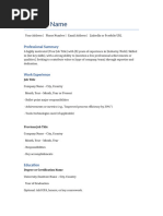 Comprehensive CV Sample Template | PDF