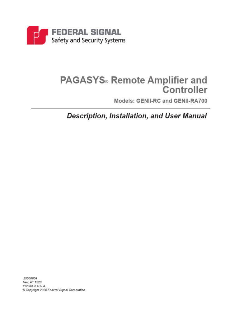 TMI - PAGA SYstem Remote Amplifier & Controller | PDF | Amplifier ...