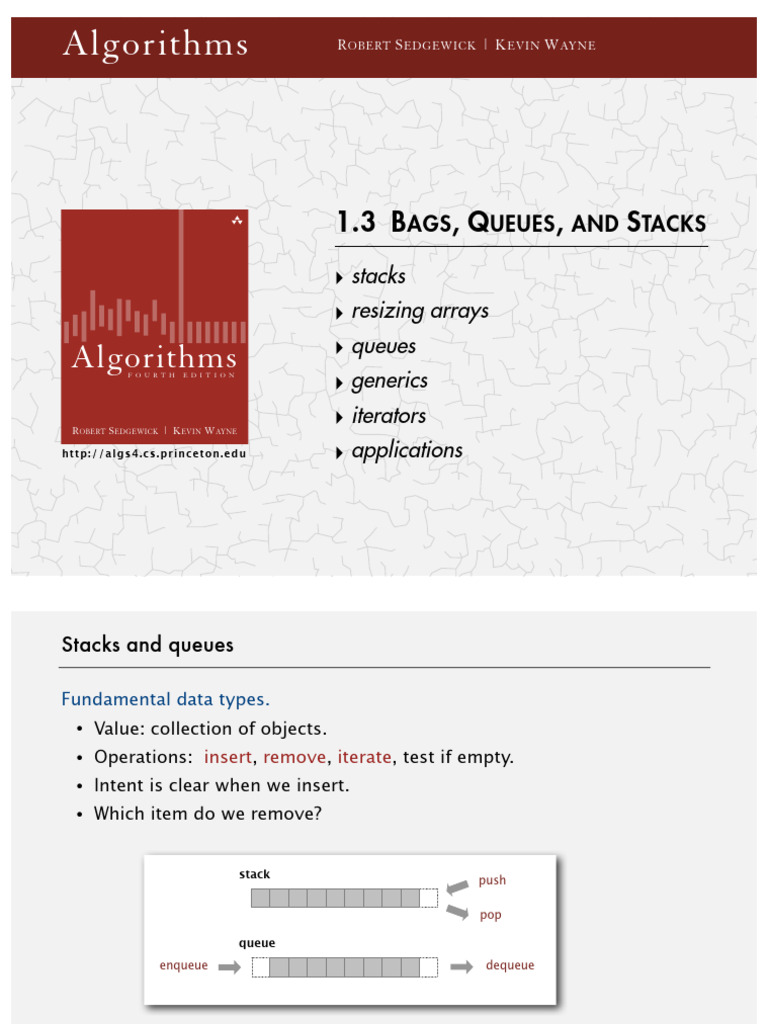 13 Stacks and Queues | PDF | Queue (Abstract Data Type) | Computer ...