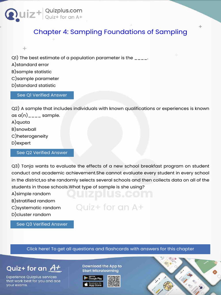 The Best Estimate of A Population Parameter Is The | PDF | Sampling ...