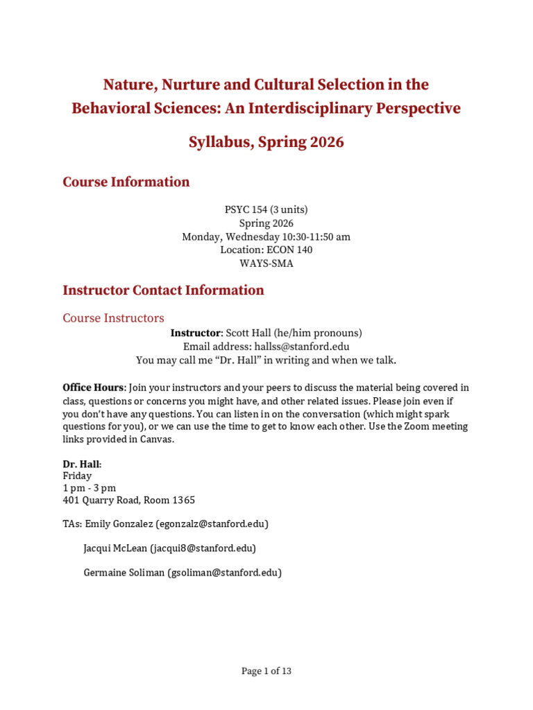 PSYC154 2026 Final Syllabus | PDF | Artificial Intelligence ...