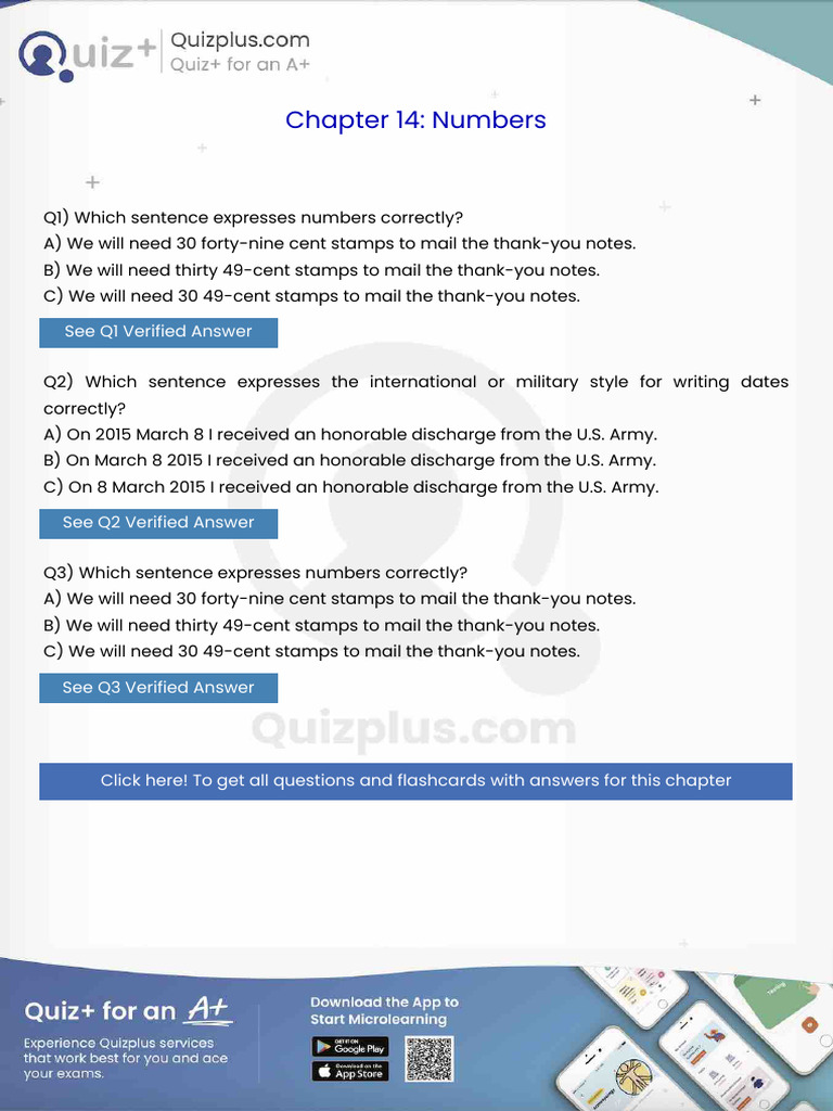 Which Sentence Expresses Numbers Correctly | PDF | Linguistics | Syntax