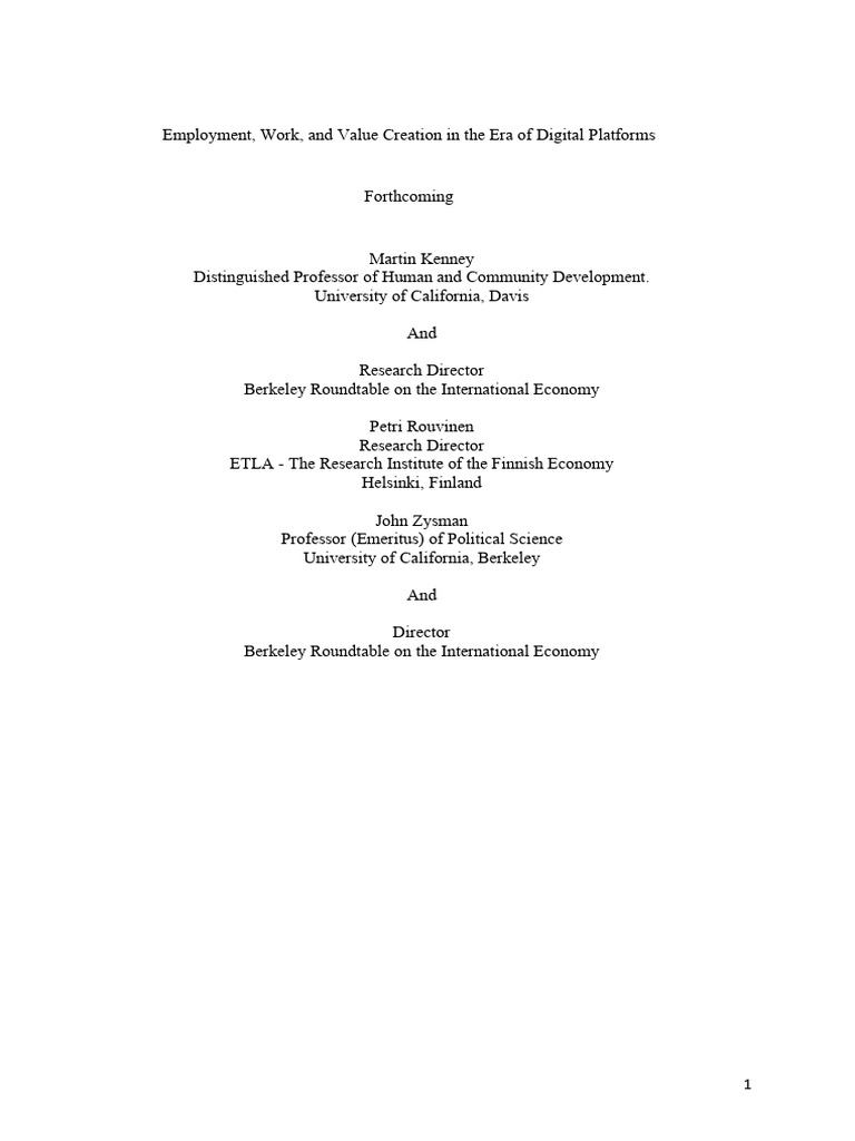 Employment Work and Value Creation | PDF | Employment | Facebook