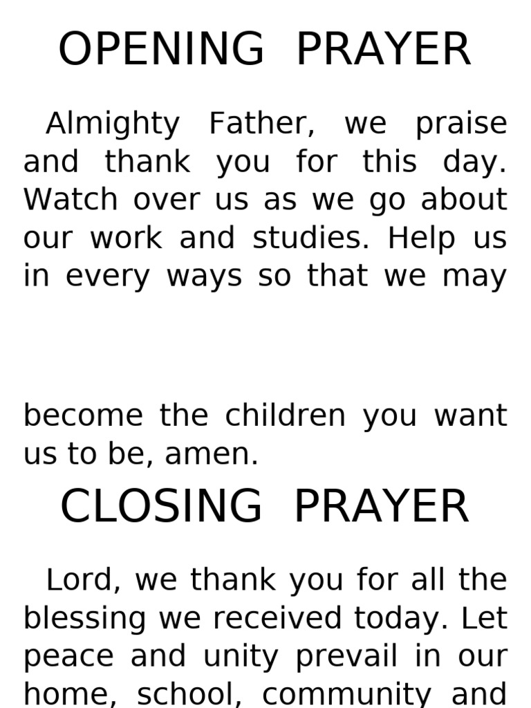 Opening Prayer | PDF