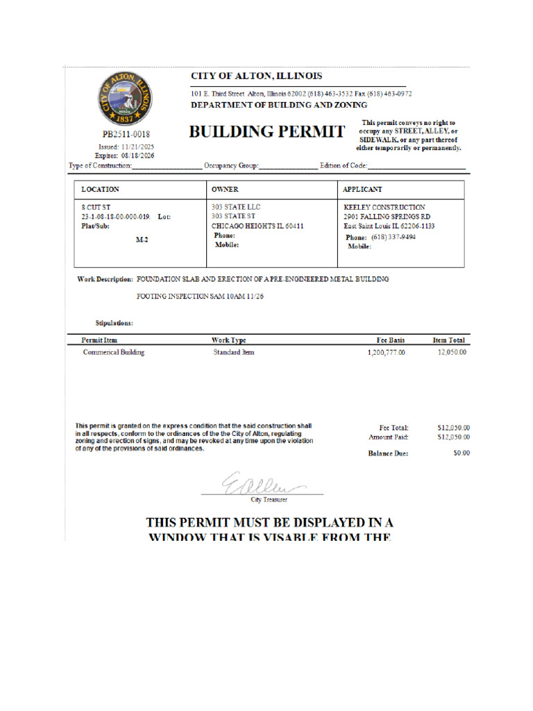 Building Permit 8 Cut St. | PDF