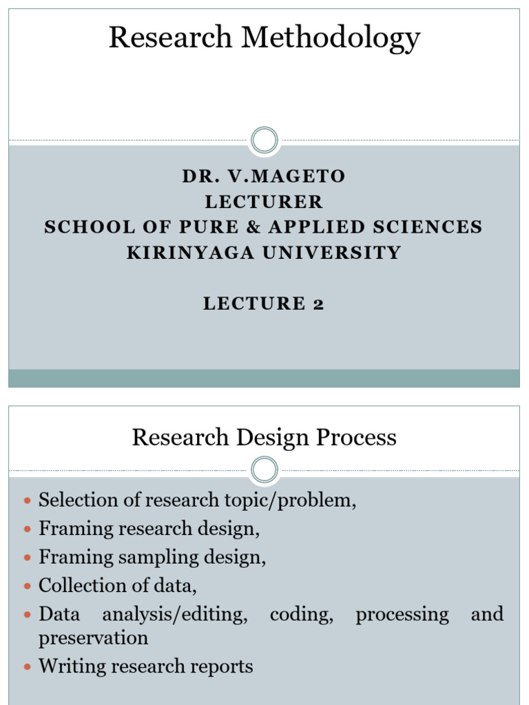 Lecture 2 Research Methodology | PDF | Sampling (Statistics) | Hypothesis
