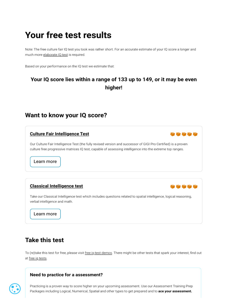 IQ Test. No Obligations, Free Online IQ Test at 123test.com | PDF