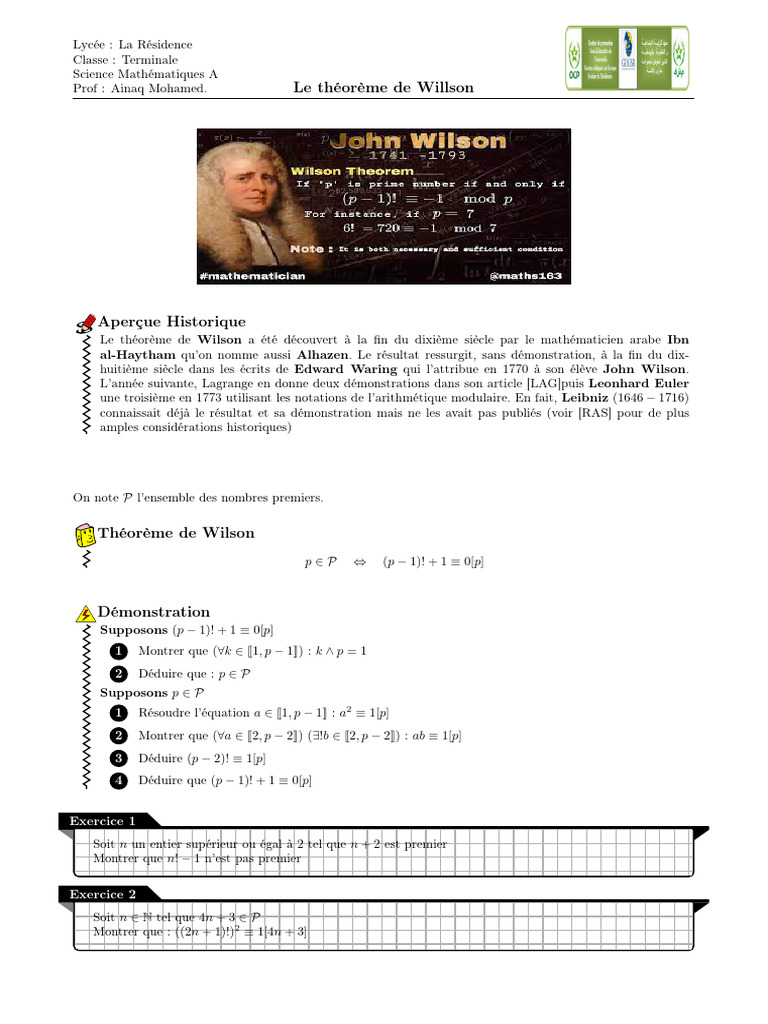 Theoreme de Willson-1 | PDF