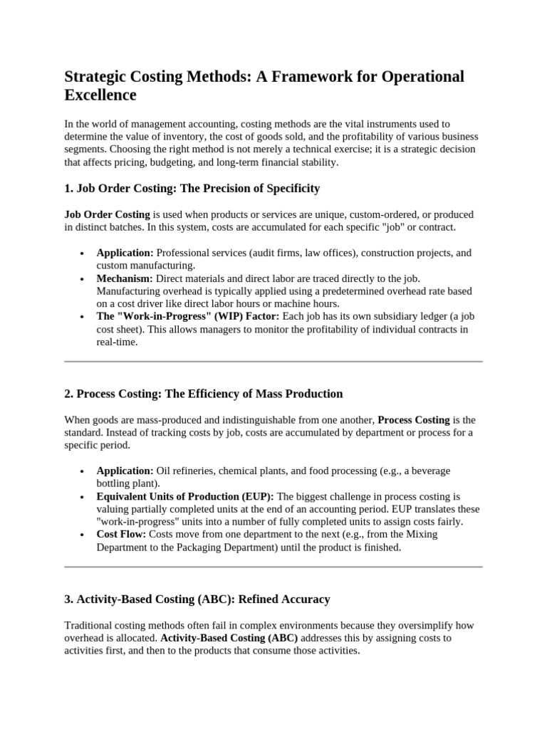 Strategic Costing Methods | PDF