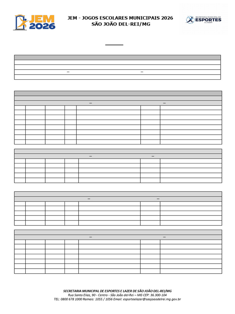Programação JEM 2026 | PDF