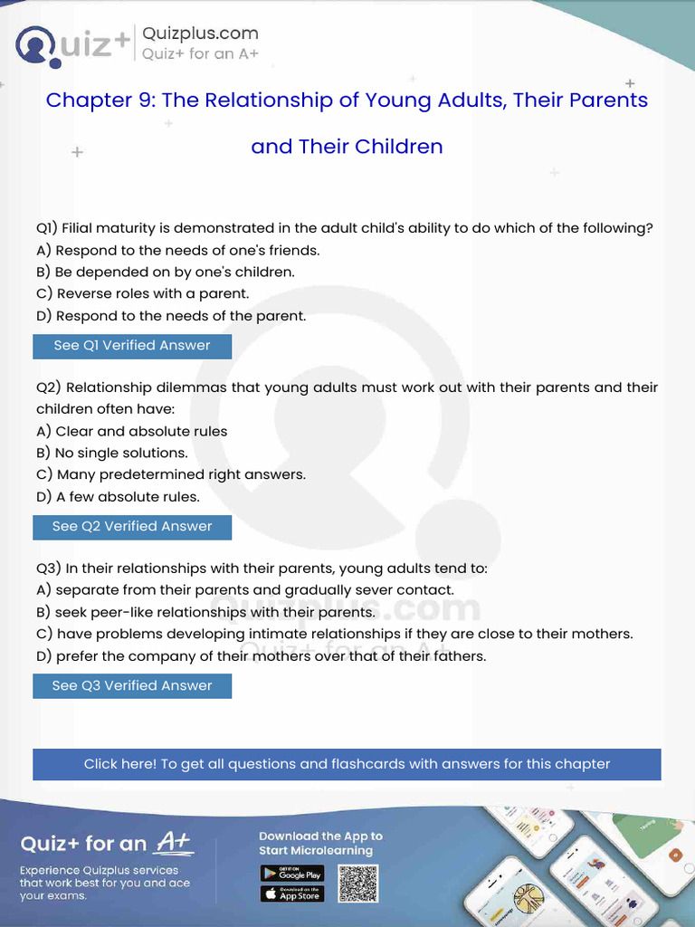 Filial Maturity is Demonstrated in the Adult Childs Ability to Do Which ...
