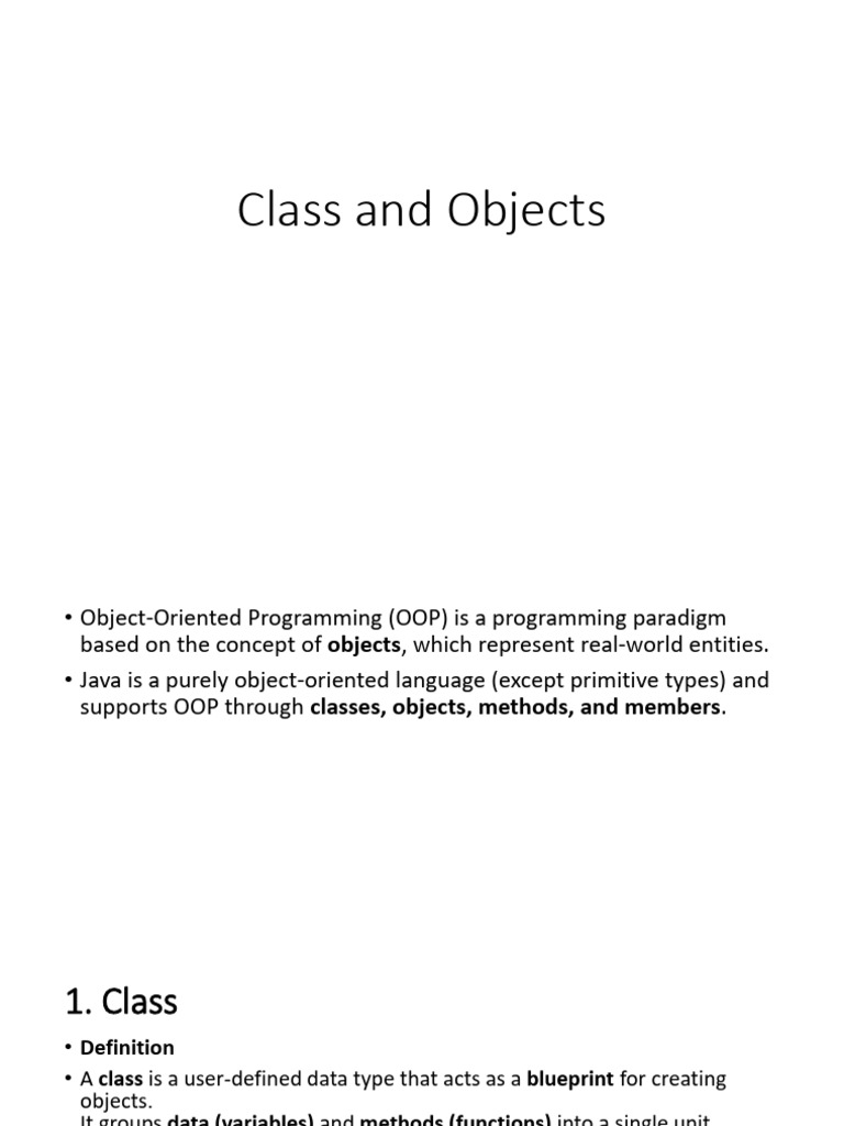 Class and Objects | PDF