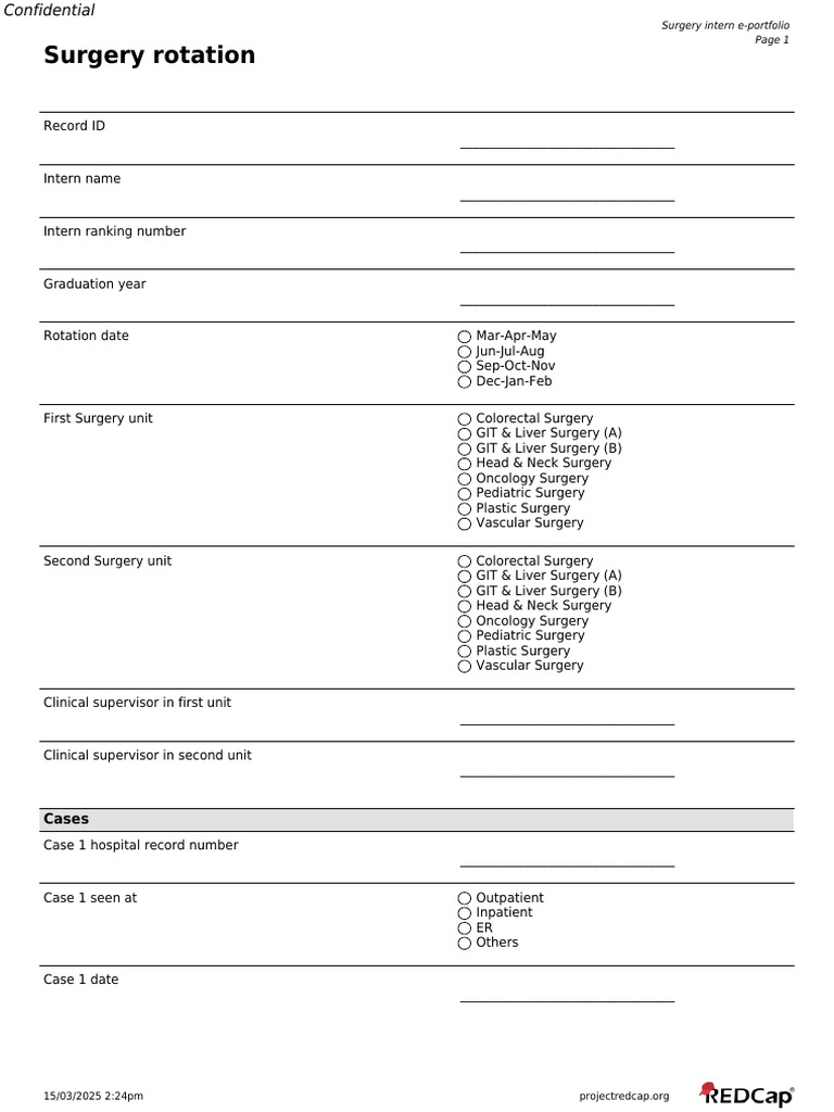 Surgery Rotation- Logbook | PDF