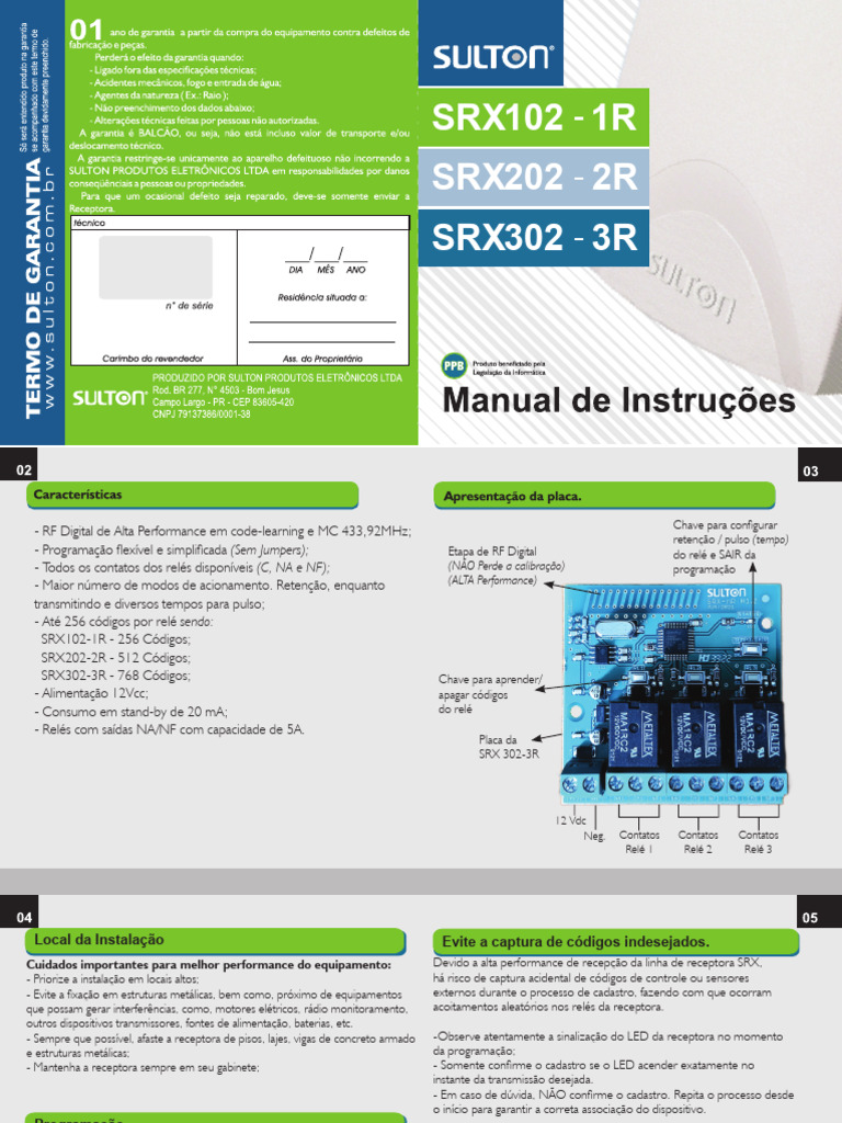 Manual SRX 202 2R | PDF | Relé | Engenharia Elétrica