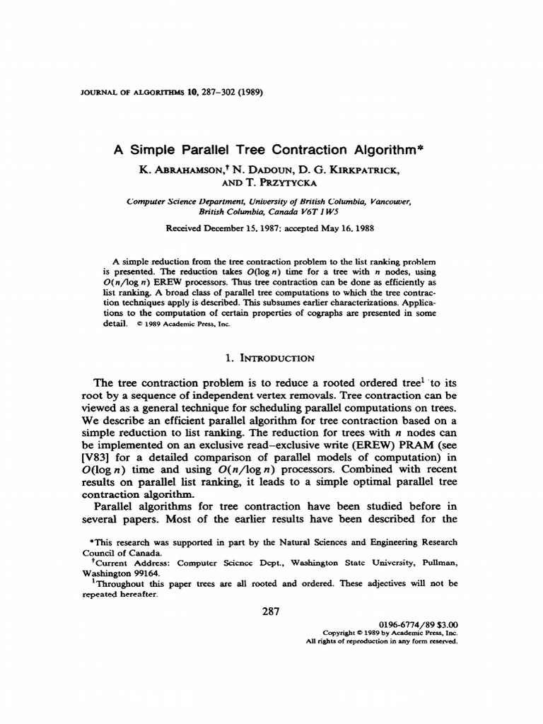 A Simple Parallel Tree Contraction Algor | PDF | Mathematical Relations ...