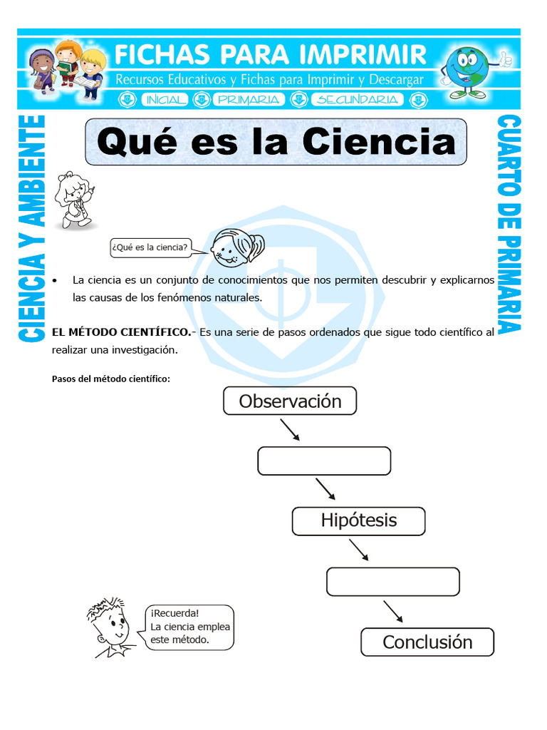 1.Ficha Que Es Ciencia Para Cuarto de Primaria | PDF