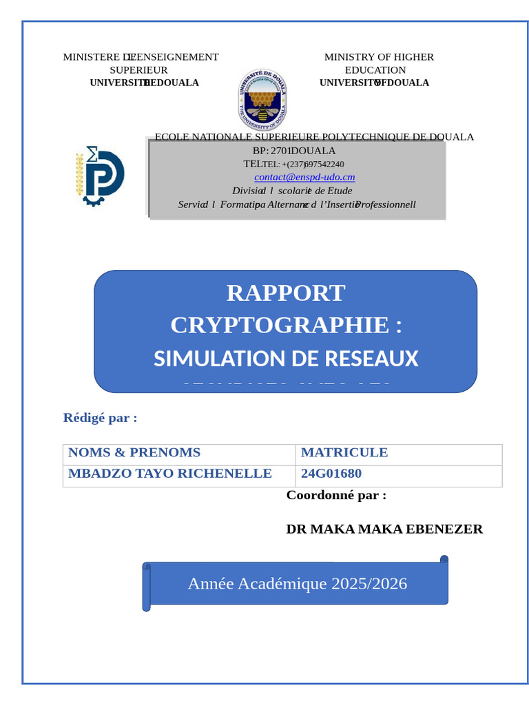 Rapport Cryptographie: Simulation de Reseaux | PDF | Serveur ...
