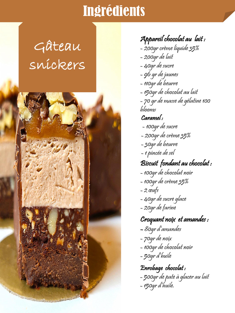 Gateau Snickers | PDF | Chocolat | Biscuit