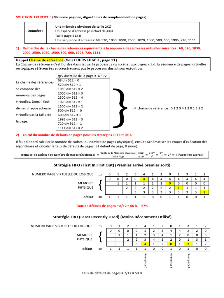 TD3 - Corrigé Détaillé de L'exercice 5 | PDF | Ingénierie informatique ...
