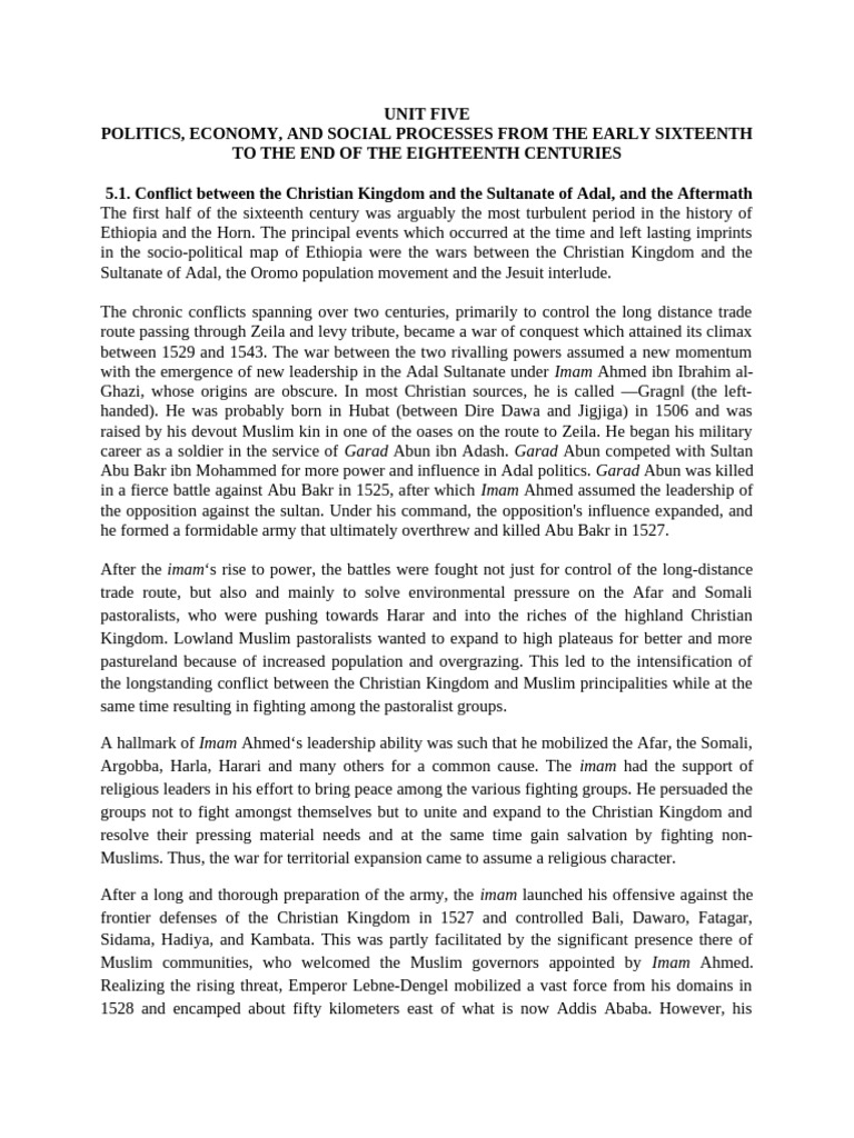 Unit Five | PDF | Ethiopia