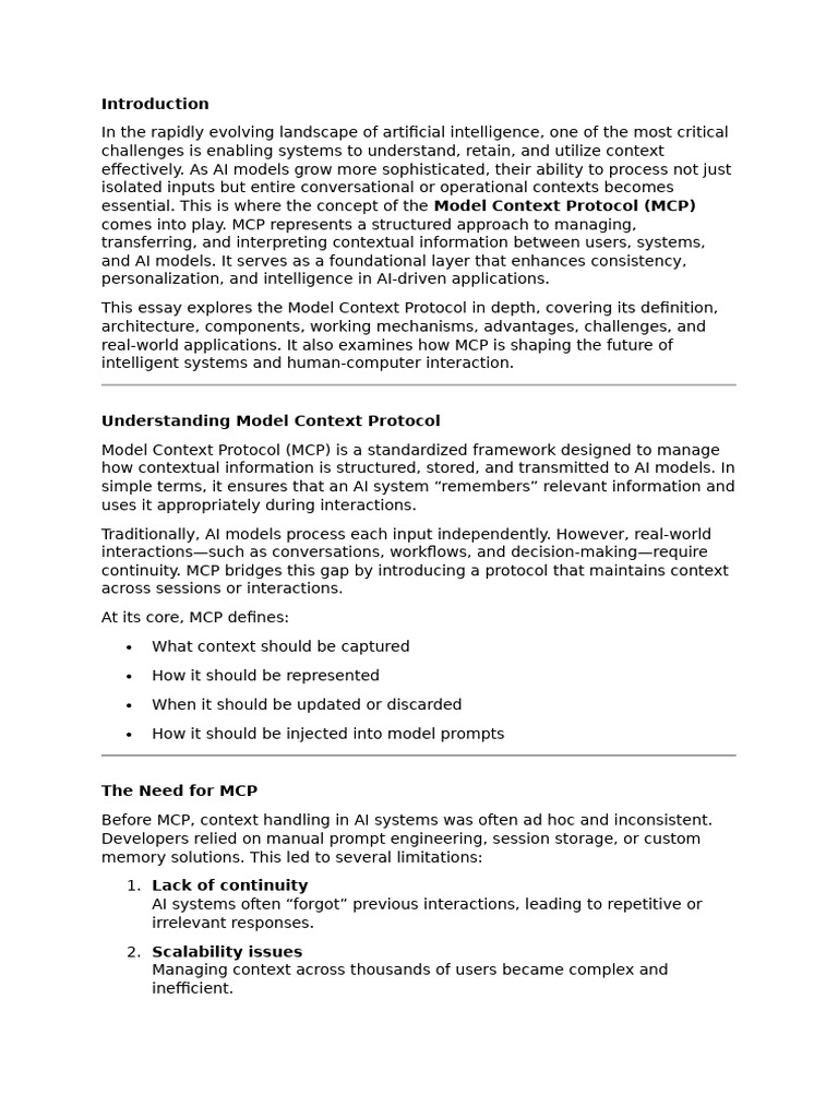 Introduction To MCP | PDF | Artificial Intelligence | Intelligence (AI ...